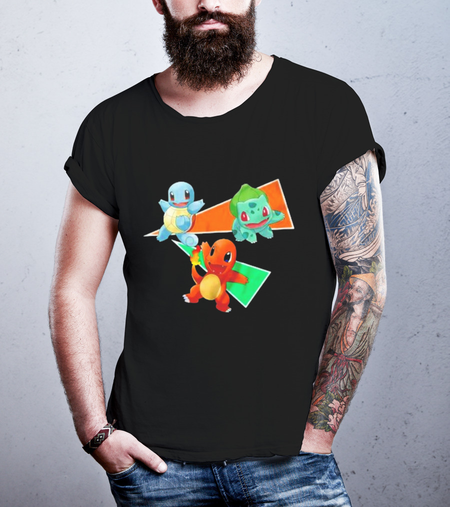 Charmander Bulbasaur Squirtle Pokemon Starter Trio T-Shirt