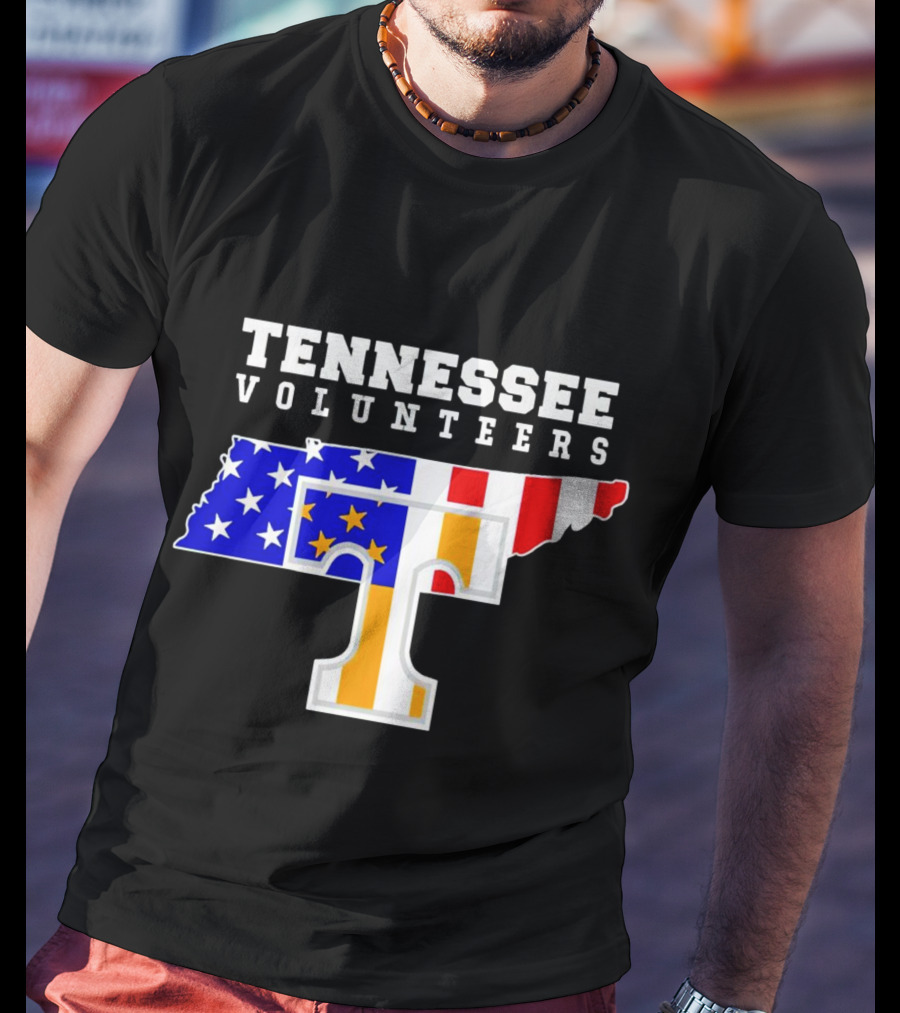 Tennessee Volunteers American Flag Map T T-Shirt
