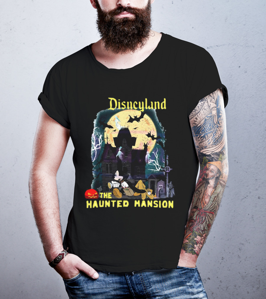 Disneyland The Haunted Mansion Mickey And Pluto Halloween Adventure T-Shirt