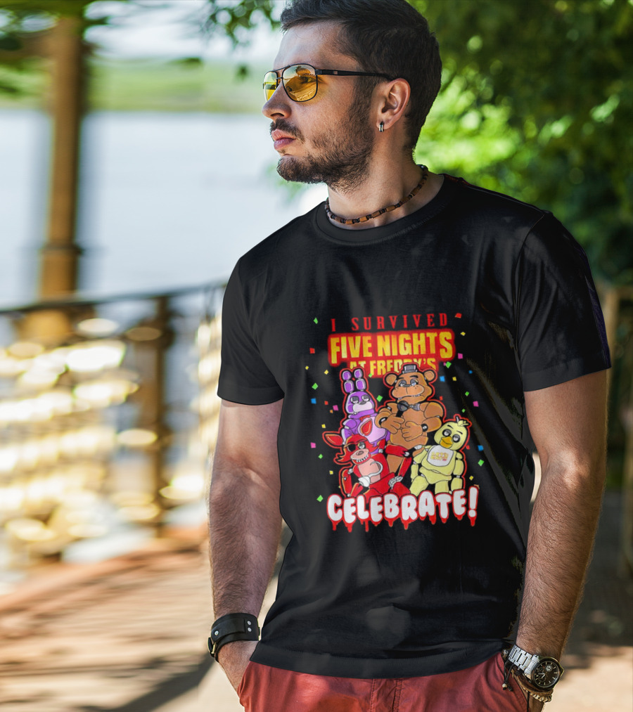 I Survived Five Nights At Freddy’s Celebrate Freddy Bonnie Chica Foxy T-Shirt
