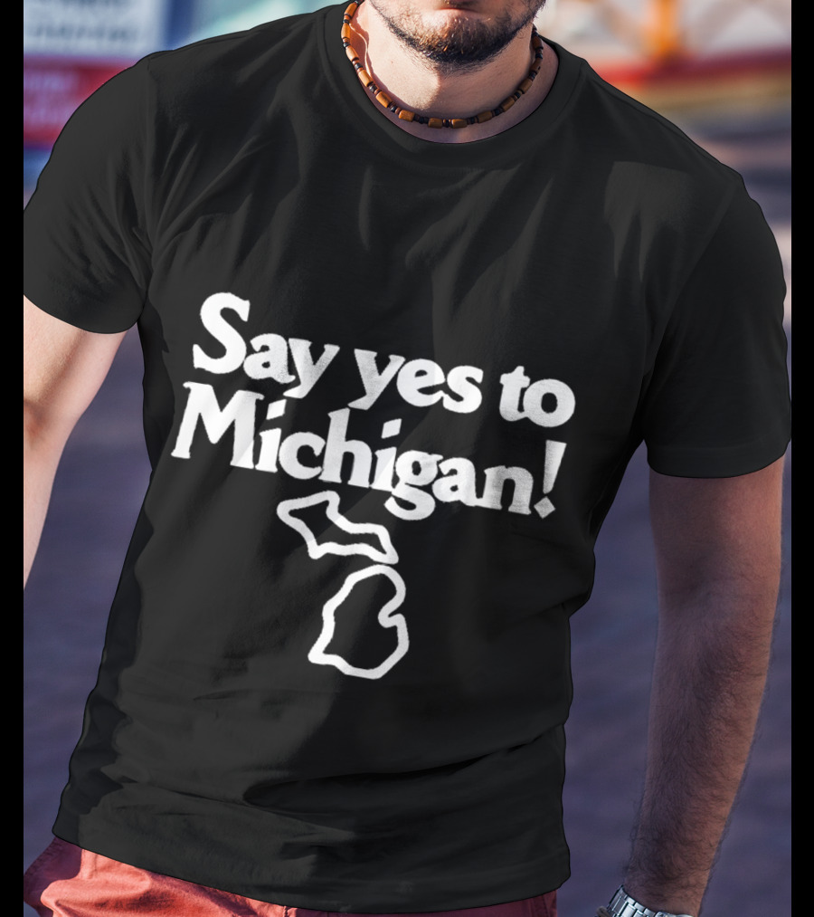 Jack White Say Yes To Michigan Outline T-Shirt