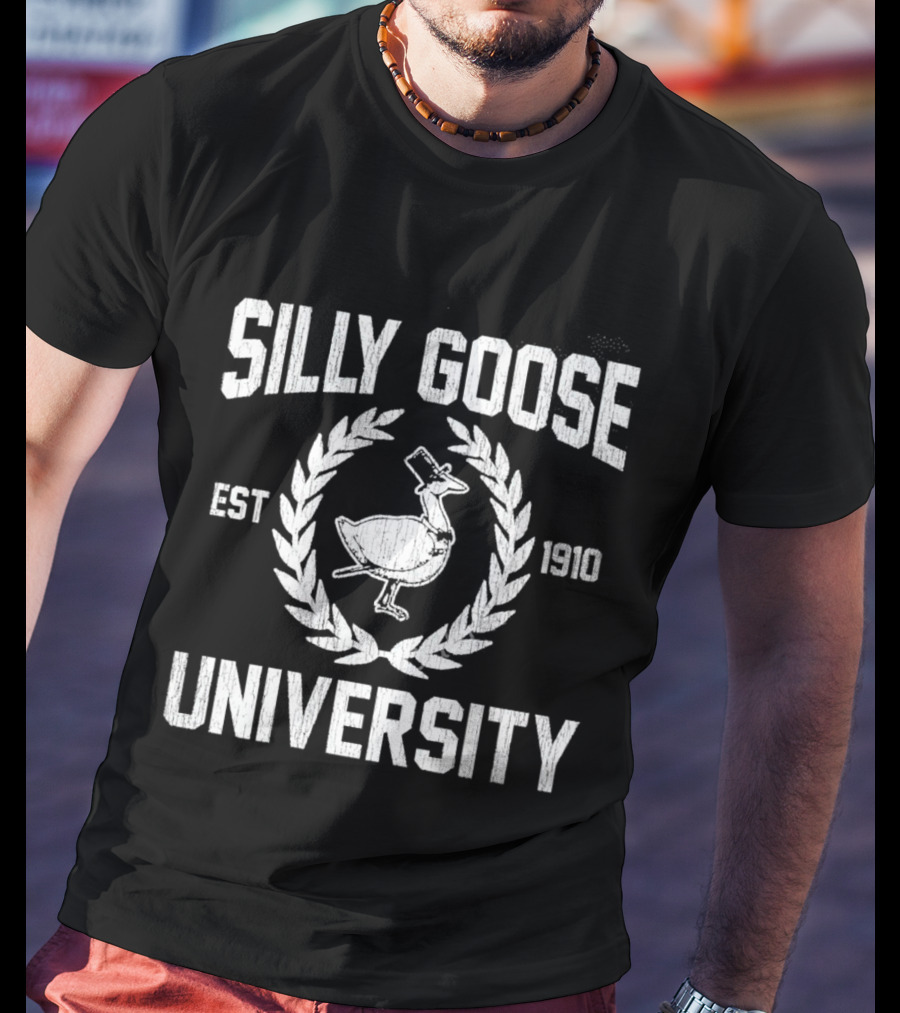 Silly Goose University Est 1910 Top Hat Laurel Crest T-Shirt
