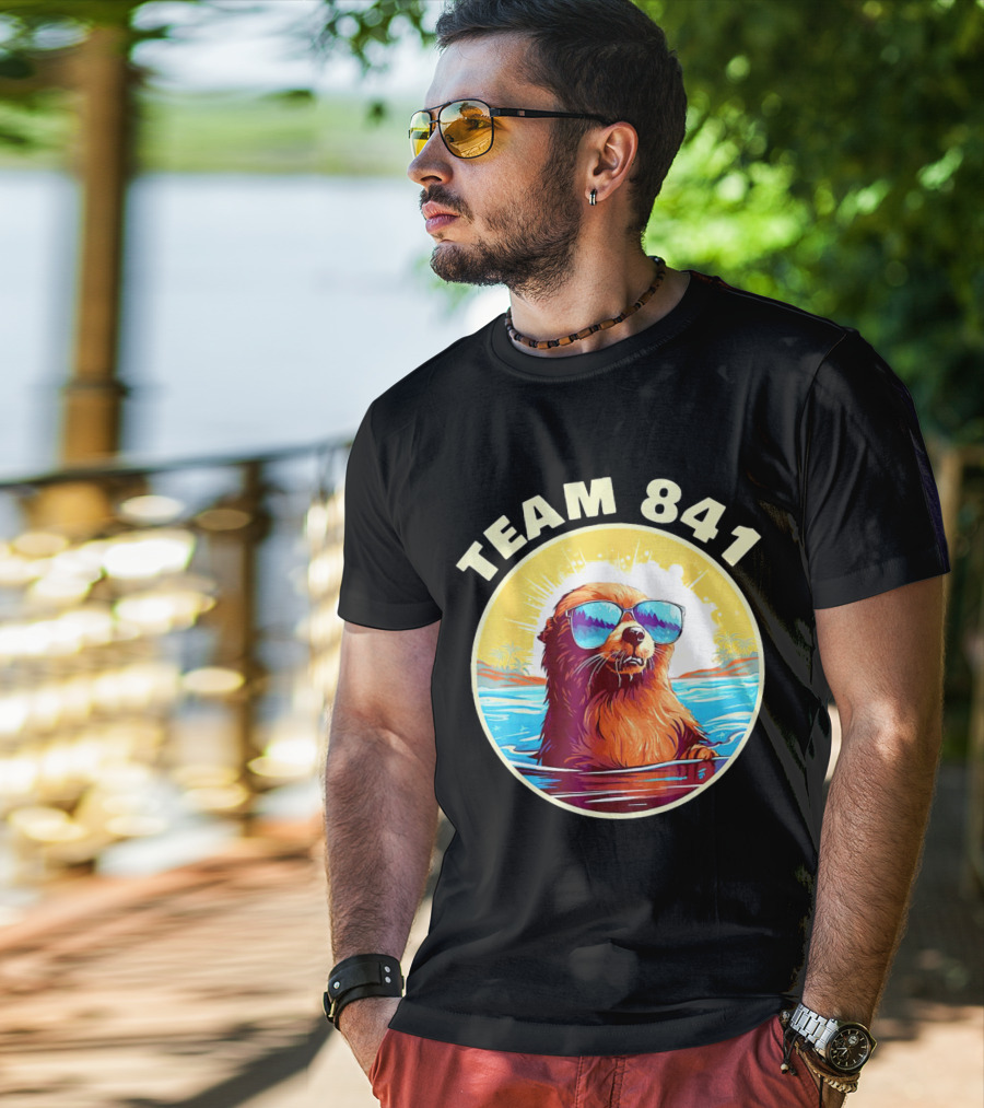 Team 841 Surfing Otter My Way California Sea Otter T-Shirt