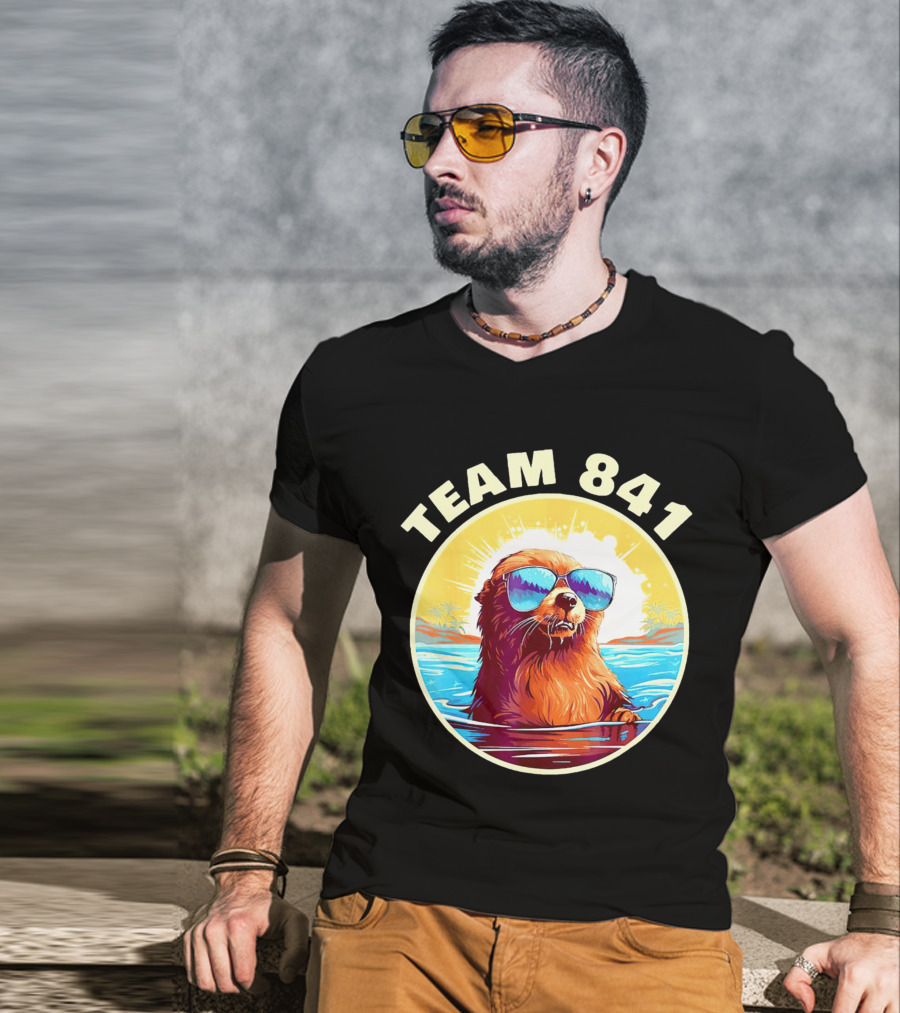 Team 841 Surfing Otter My Way California Sea Otter T-Shirt