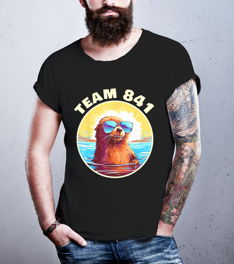 Team 841 Surfing Otter My Way California Sea Otter T-Shirt