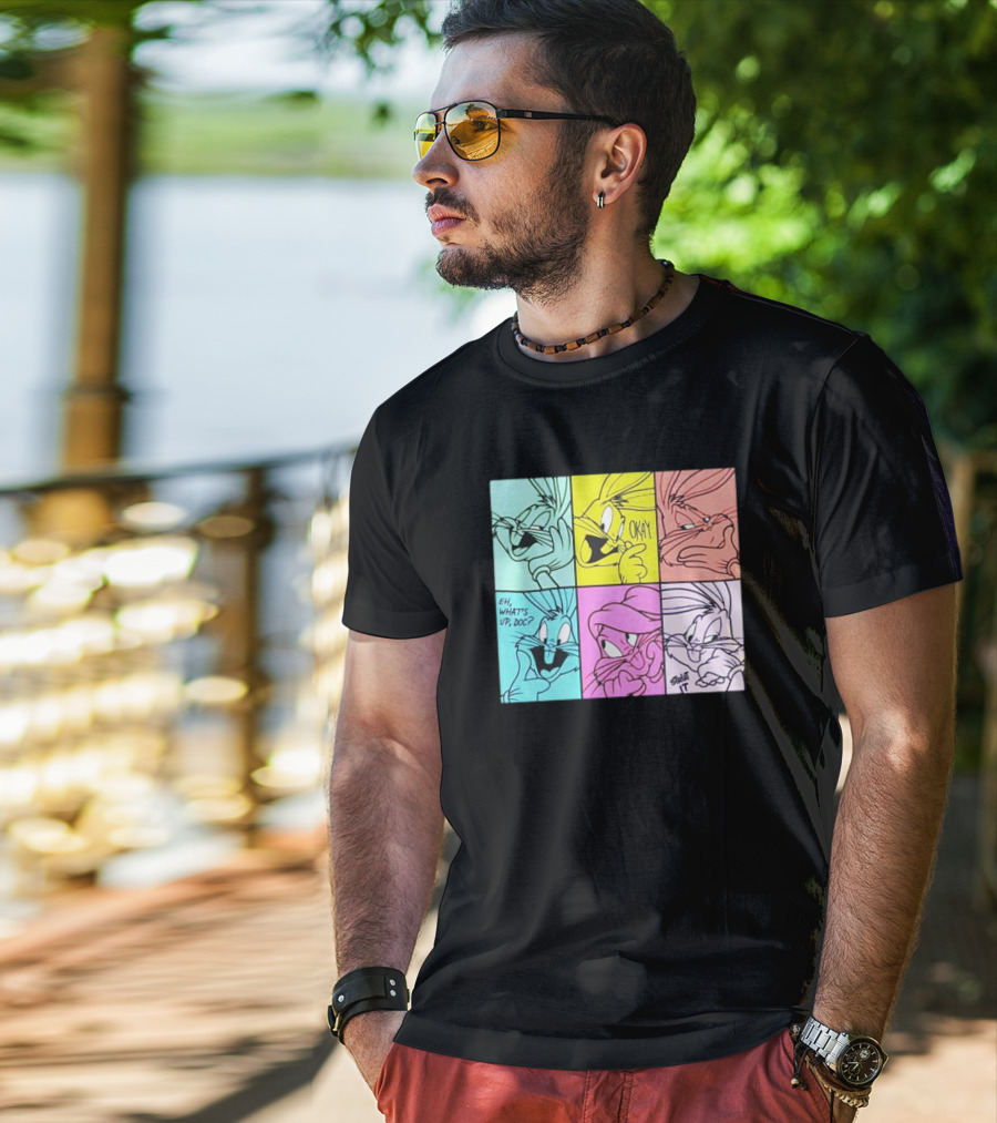 Looney Tunes Bugs Bunny Pop Art Color Blocks Eh What's Up Doc Okay Thbt It T-Shirt