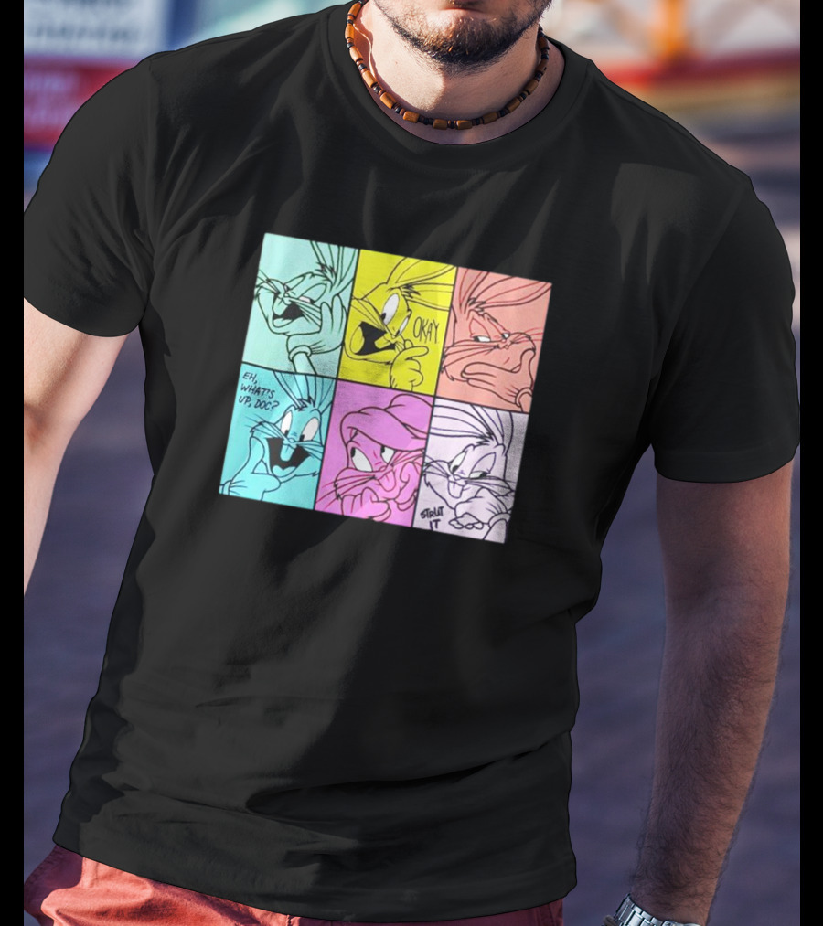 Looney Tunes Bugs Bunny Pop Art Color Blocks Eh What's Up Doc Okay Thbt It T-Shirt