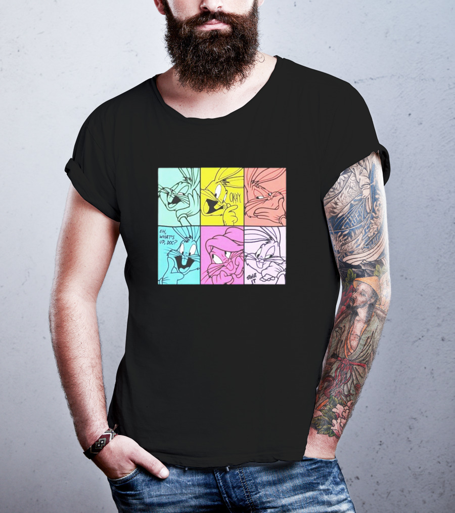 Looney Tunes Bugs Bunny Pop Art Color Blocks Eh What's Up Doc Okay Thbt It T-Shirt