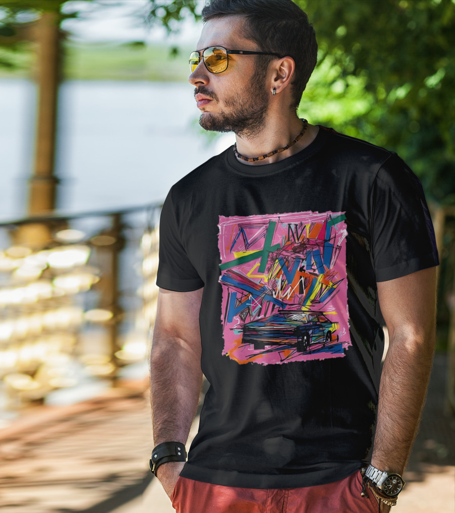 Le Arevey Car Draw Abstract Street T-Shirt