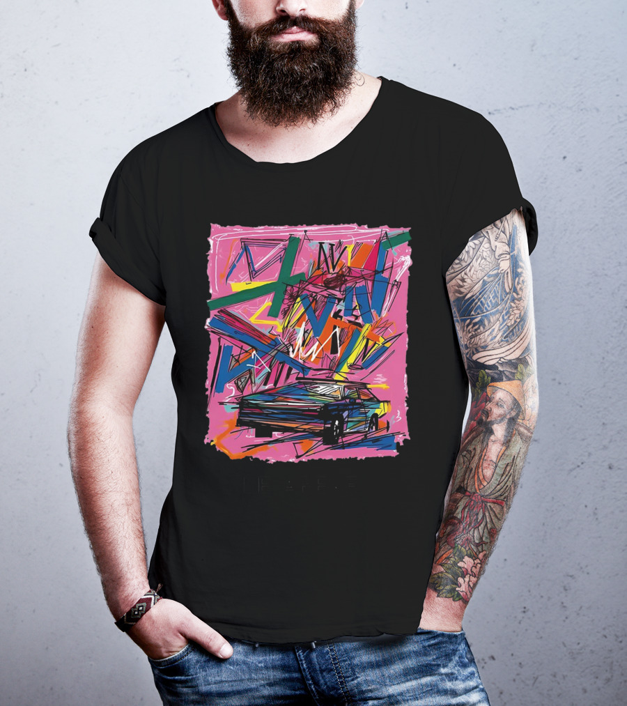 Le Arevey Car Draw Abstract Street T-Shirt