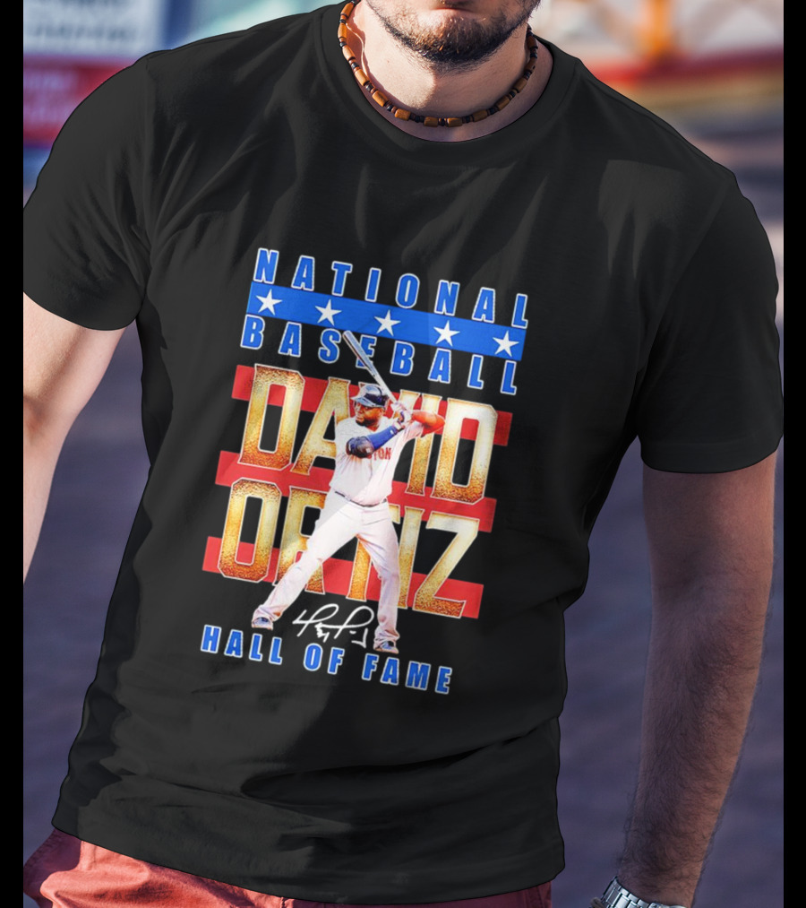 David Ortiz National Baseball Hall Of Fame Signature National Baseball Stars T-Shirt