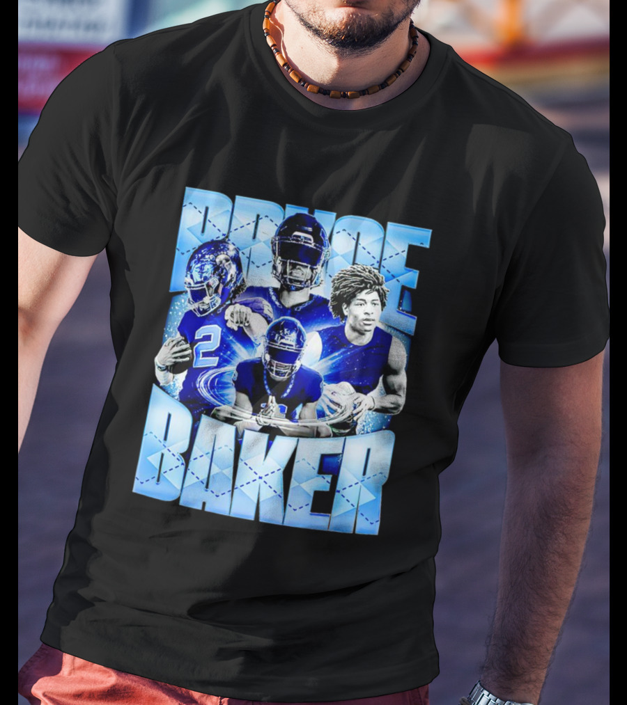 Bryce Baker East Forsyth Football Blue Graphics T-Shirt