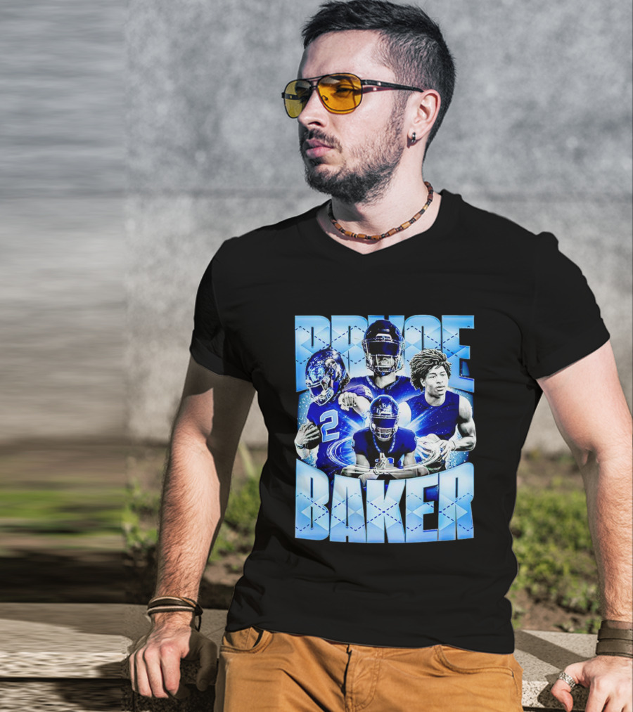 Bryce Baker East Forsyth Football Blue Graphics T-Shirt