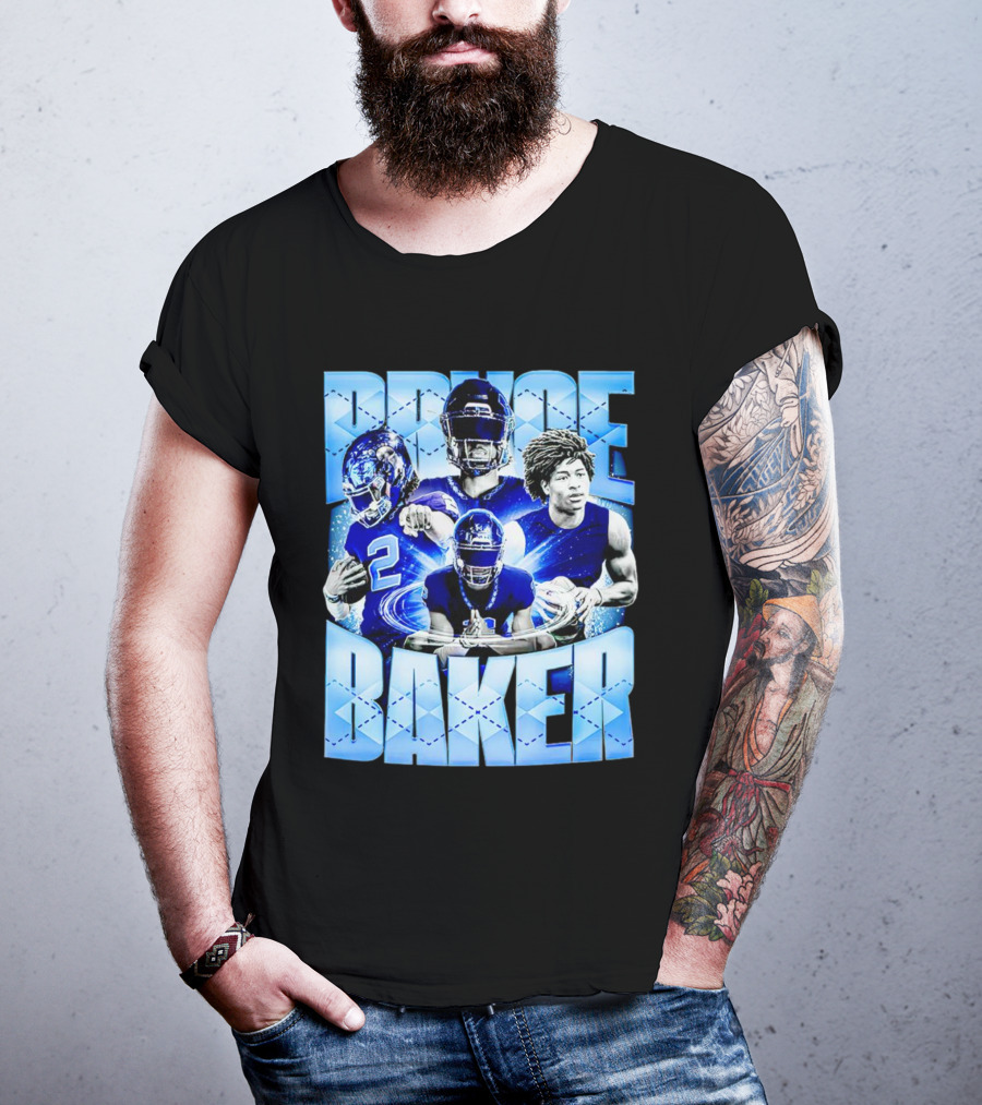 Bryce Baker East Forsyth Football Blue Graphics T-Shirt