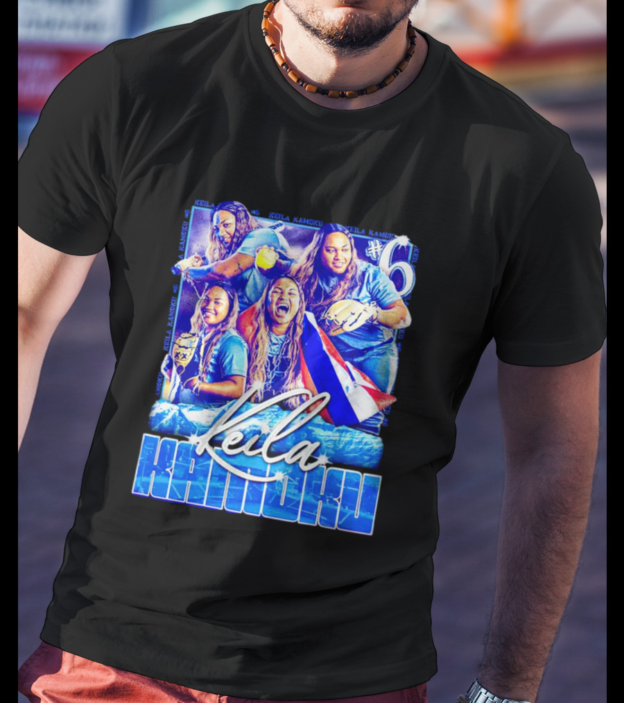 Keila Kamoku #6 Vintage Lightweight Flag And Softball Action T-Shirt