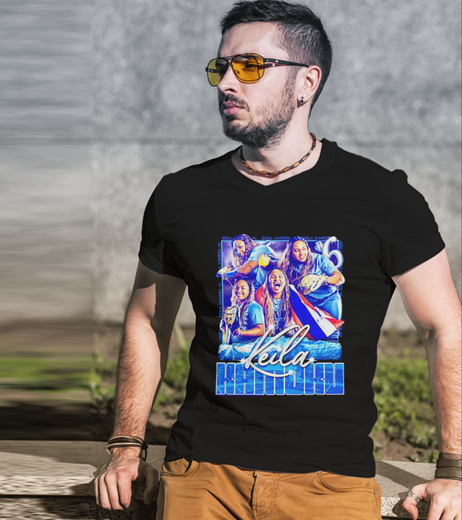 Keila Kamoku #6 Vintage Lightweight Flag And Softball Action T-Shirt