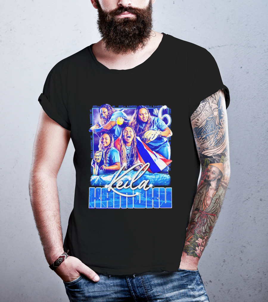 Keila Kamoku #6 Vintage Lightweight Flag And Softball Action T-Shirt