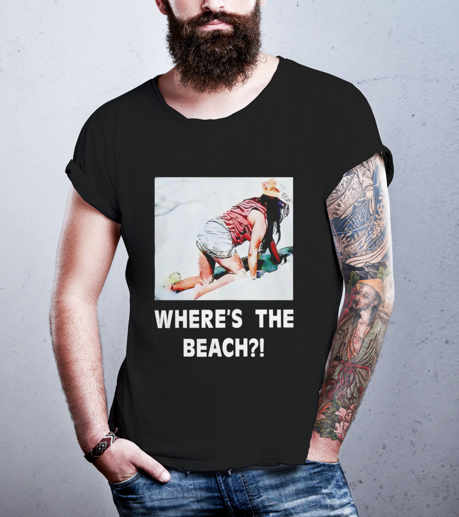 WHERE'S THE BEACH? Woman In Sand Picture T-Shirt