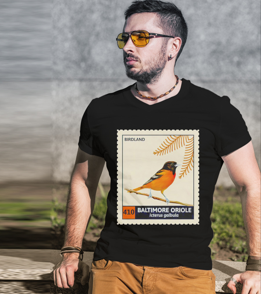 BIRDLAND 410 BALTIMORE ORIOLE Icterus Galbula T-Shirt