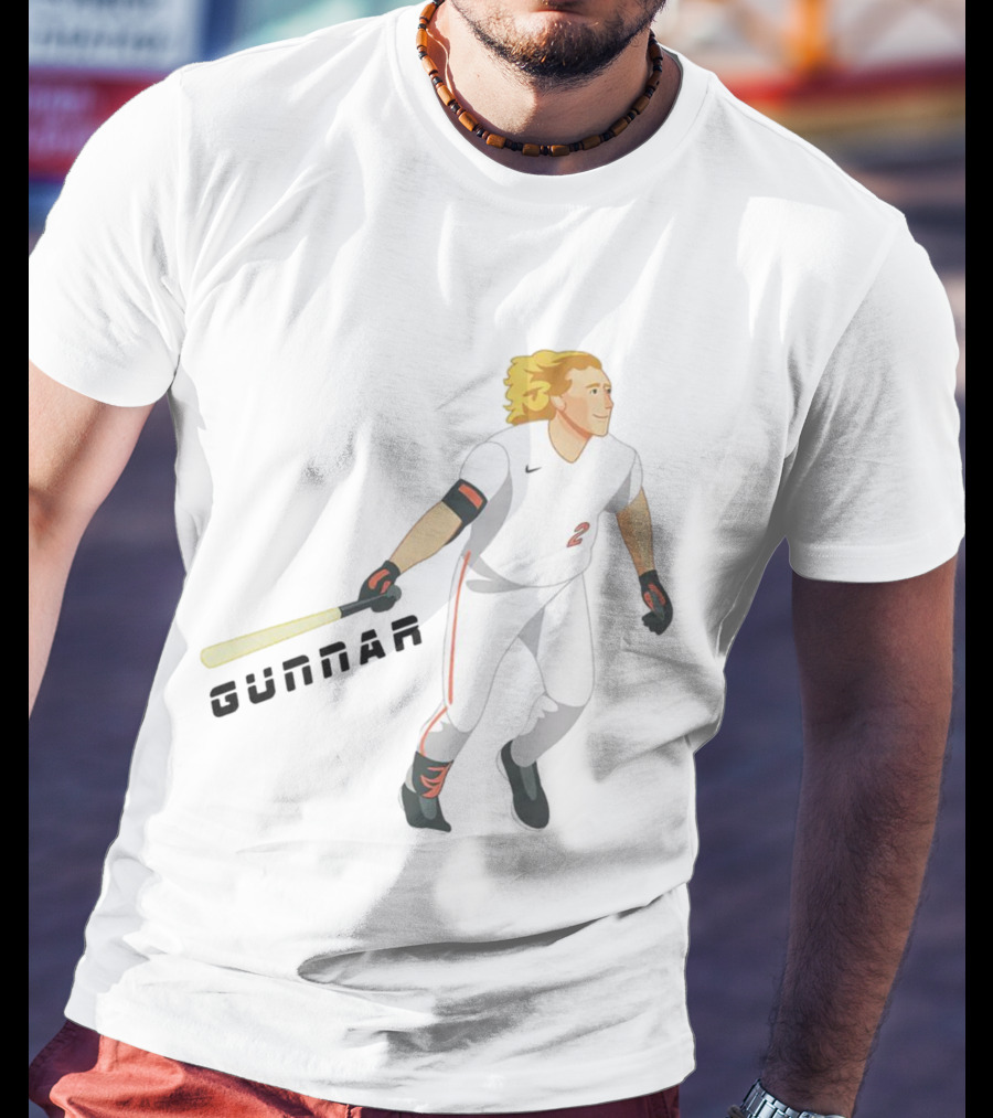 Gunnar Henderson Baltimore Orioles Cartoon Baseball Player T-Shirt