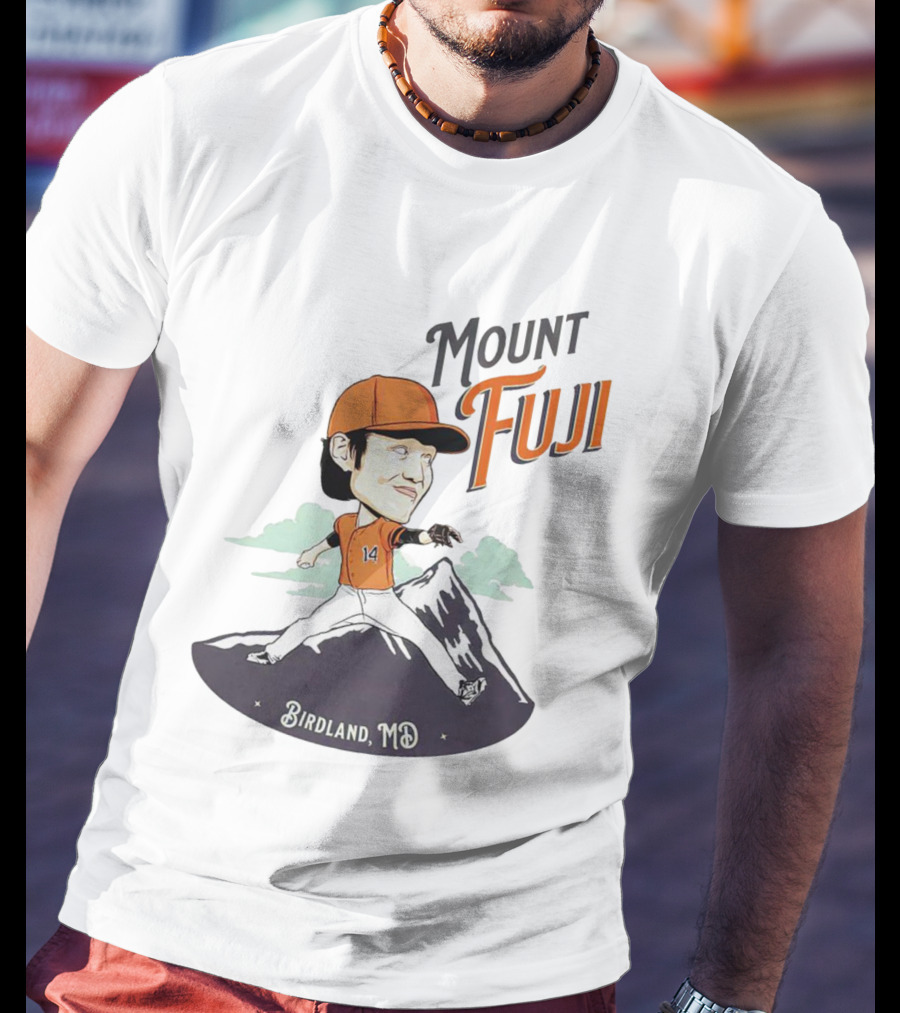 Mount Fuji Birdland MD Baseball Cartoon Character T-Shirt