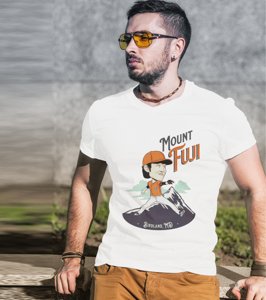Mount Fuji Birdland MD Baseball Cartoon Character T-Shirt