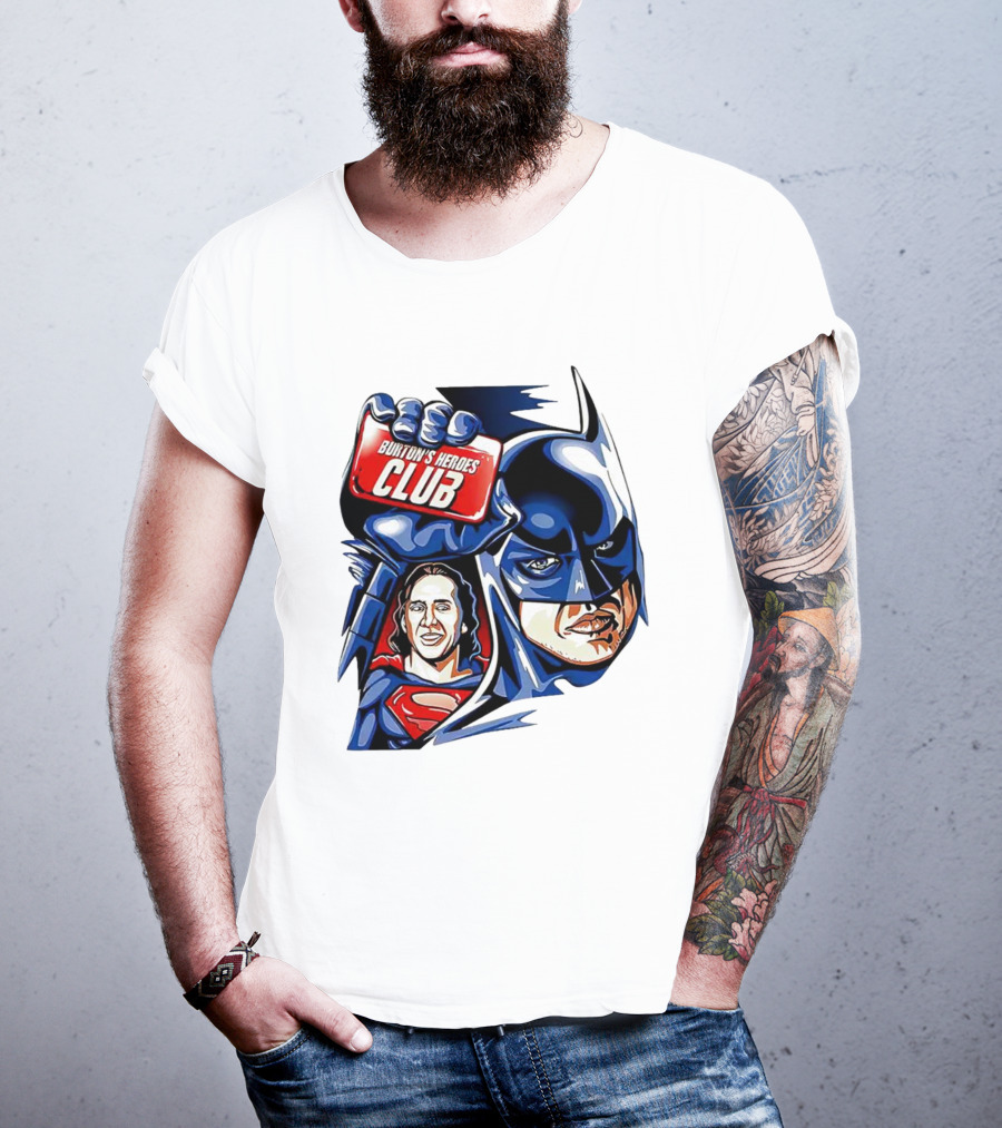 Burton's Heroes Club: Batman Fight Club Featuring Nicolas Cage As Superman T-Shirt