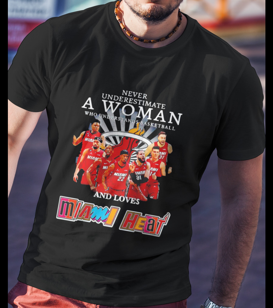 Never Underestimate A Woman Who Understands Basketball And Loves Miami Heat T-Shirt