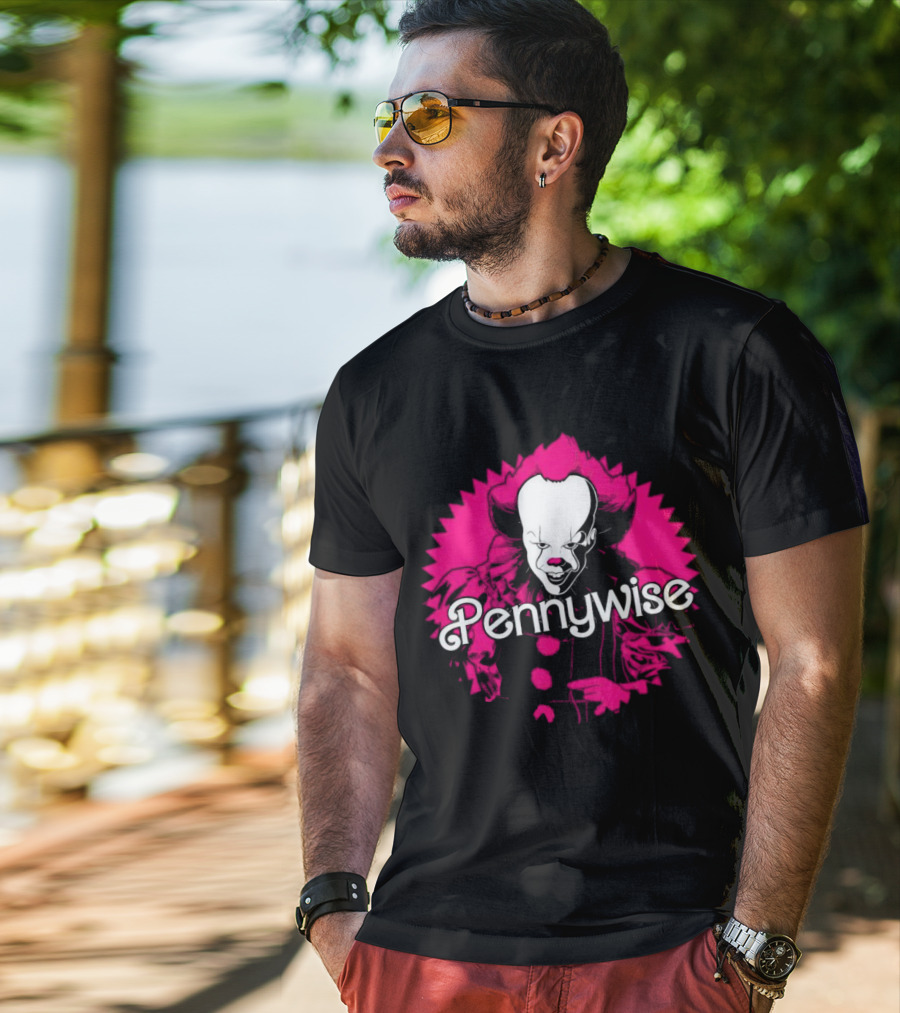 Pennywise Clown Iconic Horror Character Neon Pink T-Shirt