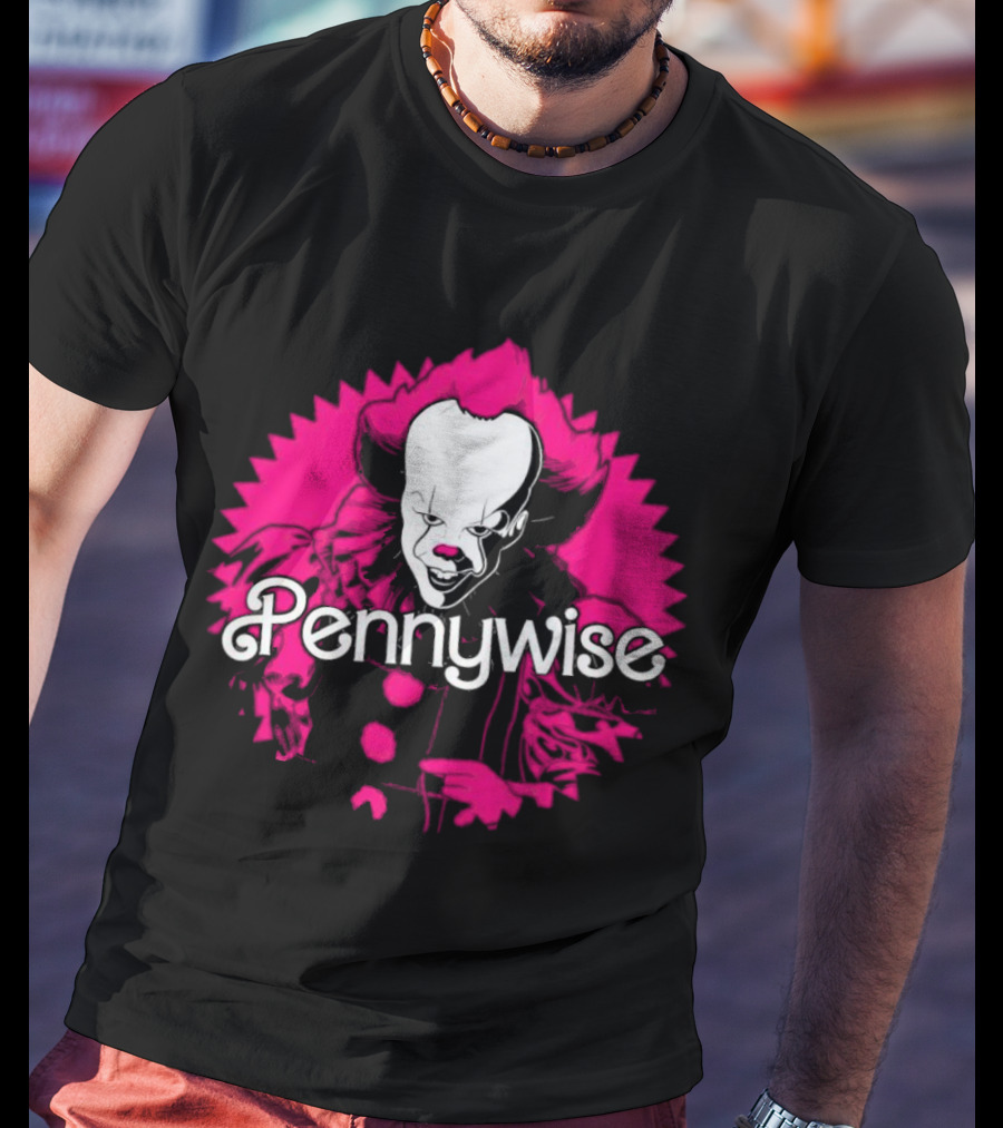 Pennywise Clown Iconic Horror Character Neon Pink T-Shirt