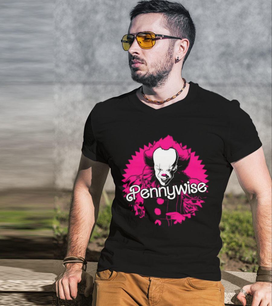 Pennywise Clown Iconic Horror Character Neon Pink T-Shirt