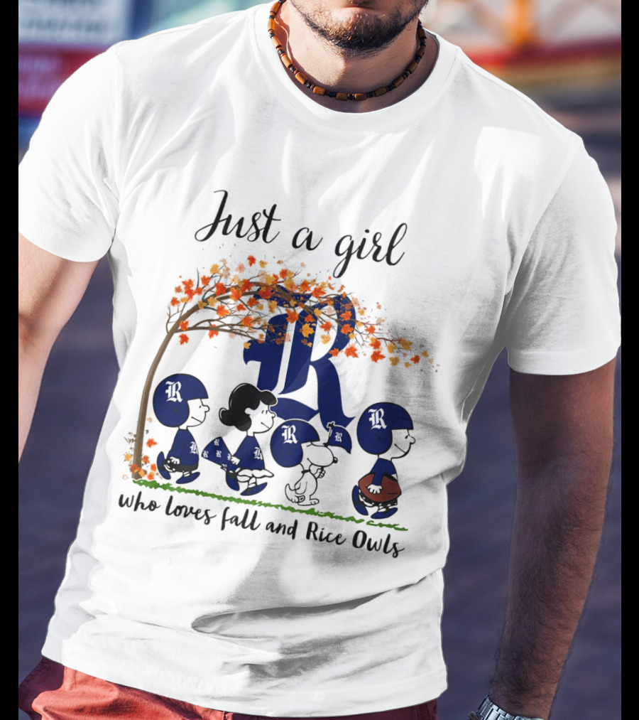 Just A Girl Who Loves Fall And Rice Owls Peanuts Cartoon Halloween T-Shirt