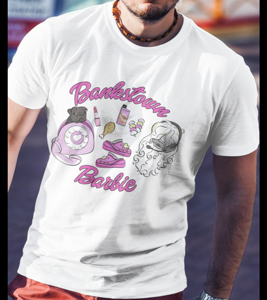 Bankstown Barbie Pug Retro Phone Makeup Chicken Crocs Headset T-Shirt