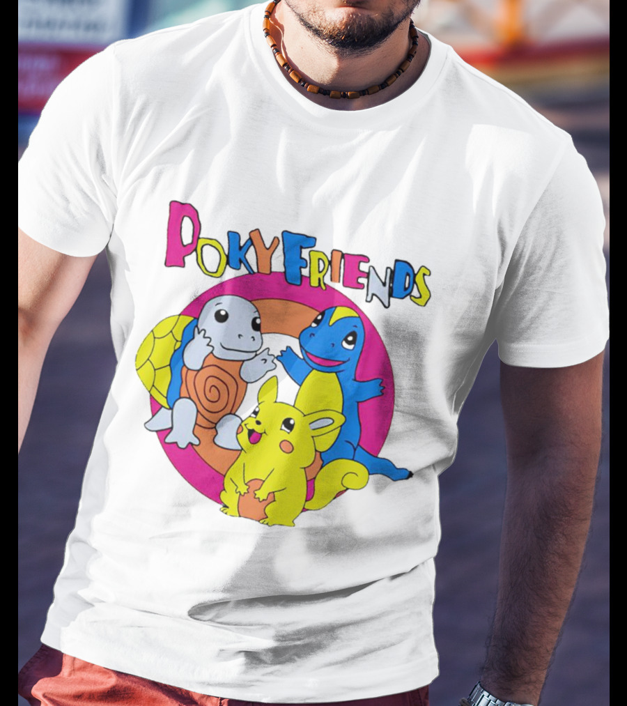 Poky Friends Pokemon Cute Trio Fun Art Circle T-Shirt