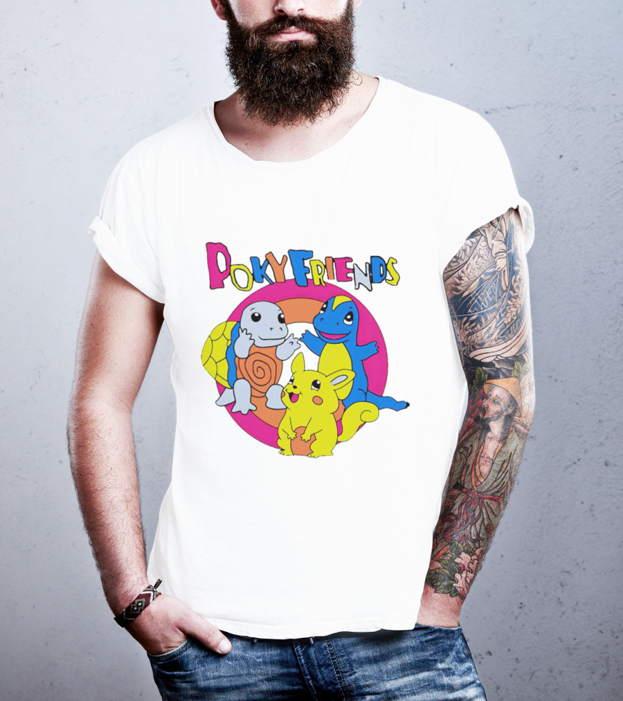 Poky Friends Pokemon Cute Trio Fun Art Circle T-Shirt