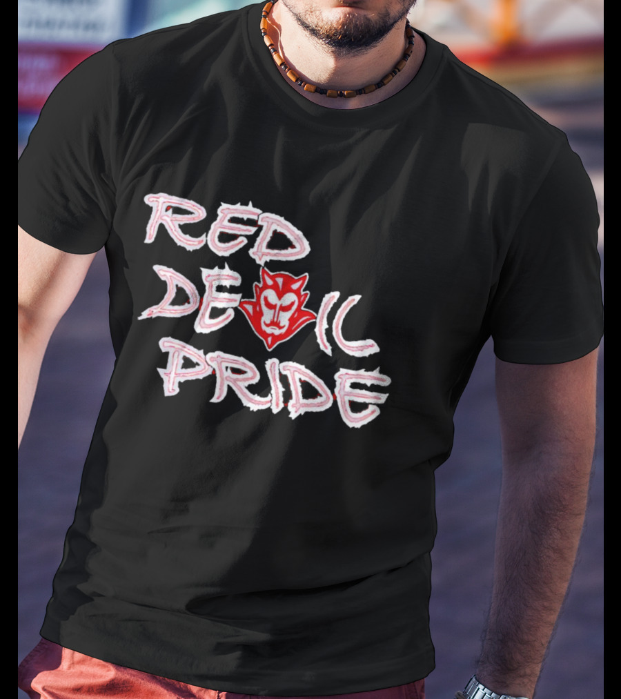 Red Devil Pride Iconic Symbol And Text T-Shirt