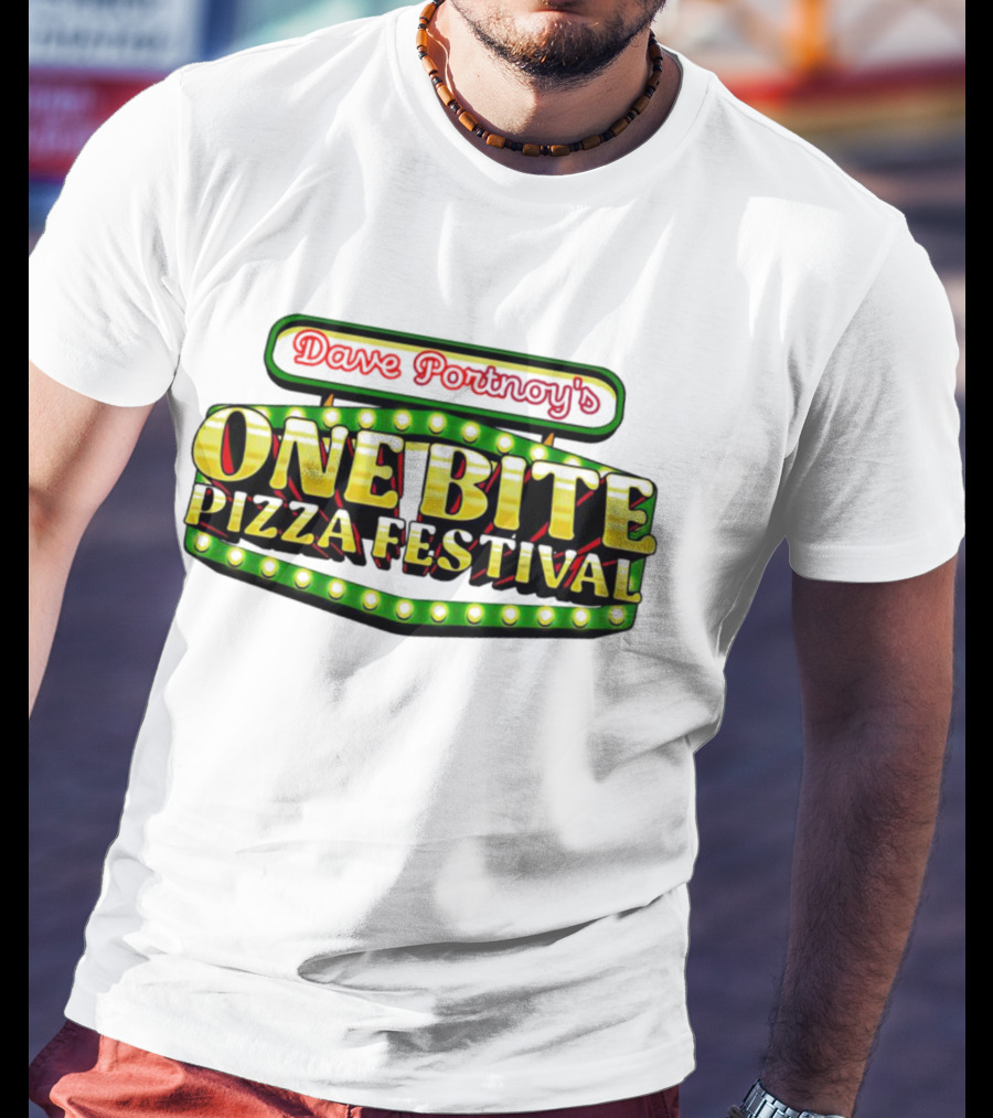 Dave Portnoy's One Bite Pizza Festival Neon Sign Aesthetic T-Shirt
