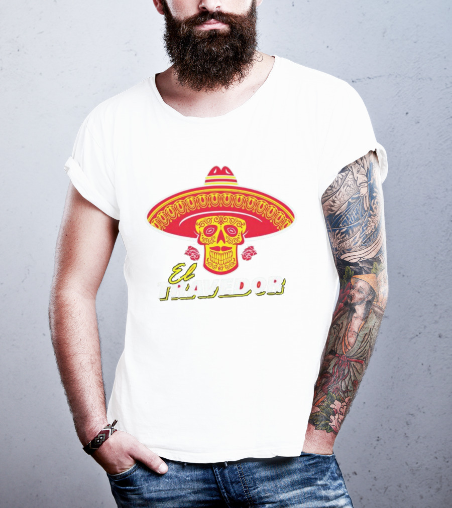 El Travedor Skull Sombrero Kansas City Football T-Shirt