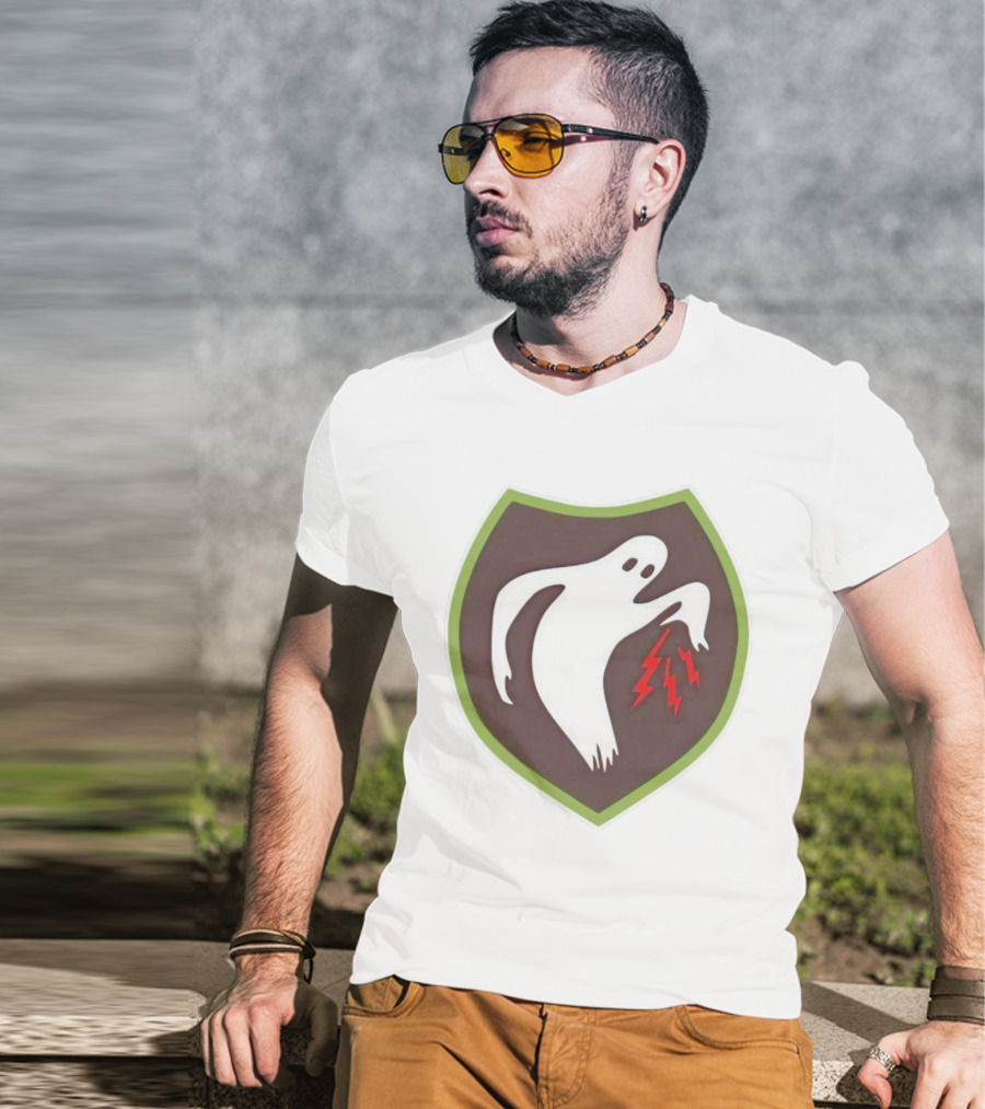 Ghost Army Shield Emblem With Lightning Bolts T-Shirt