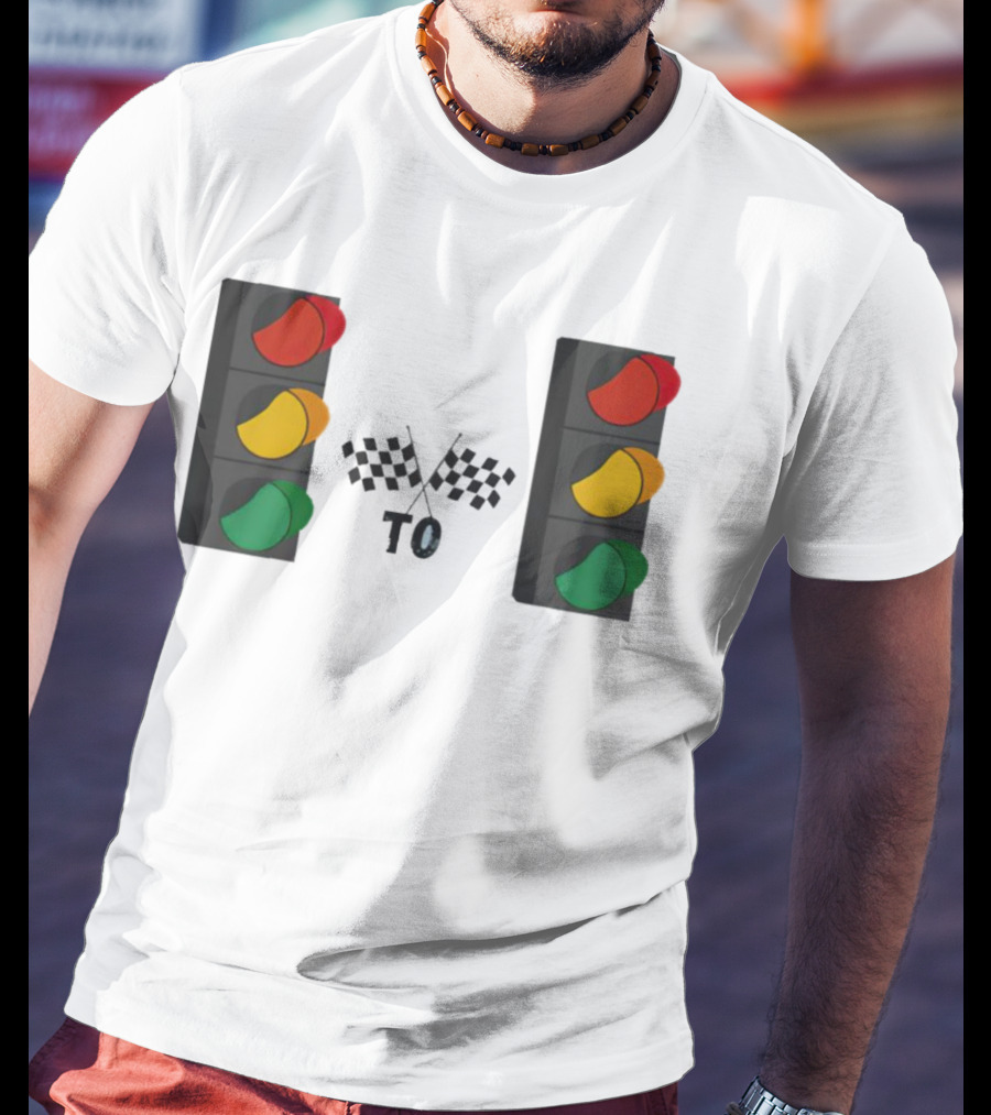 Stoplight To Stoplight Race Checkered Flags T-Shirt