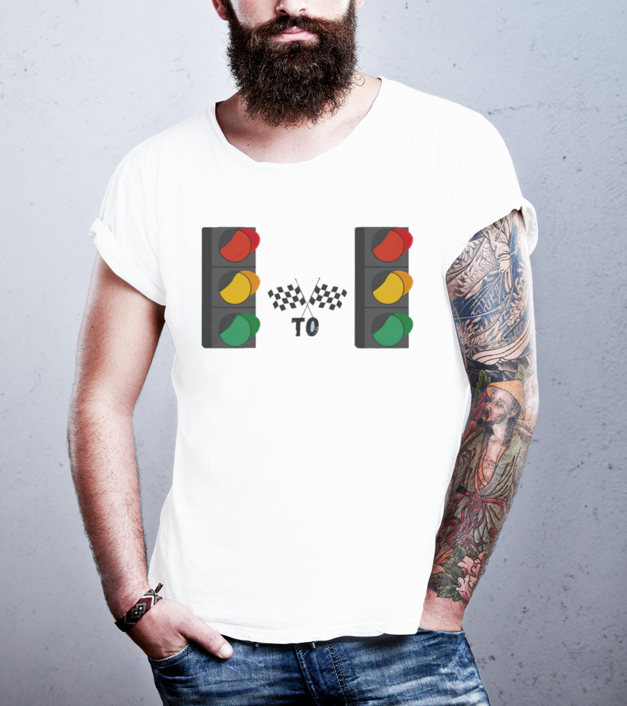 Stoplight To Stoplight Race Checkered Flags T-Shirt