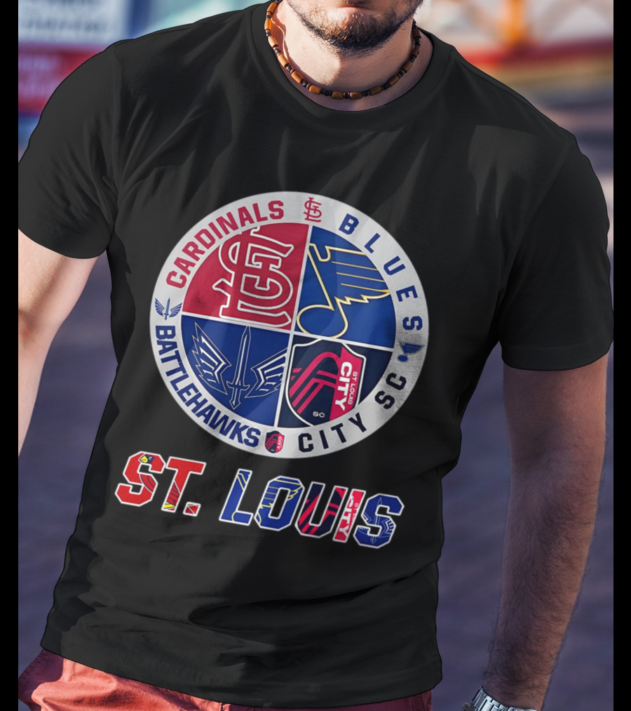 St. Louis Cardinals Blues Battlehawks City SC Sports Circle T-Shirt