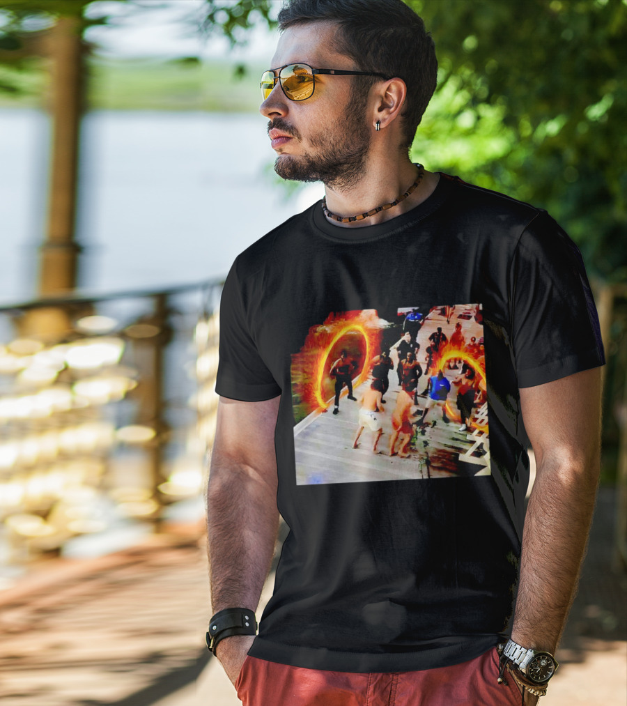 Montgomery Alabama Riverboat Fight Avengers Portal Scene Recreation T-Shirt