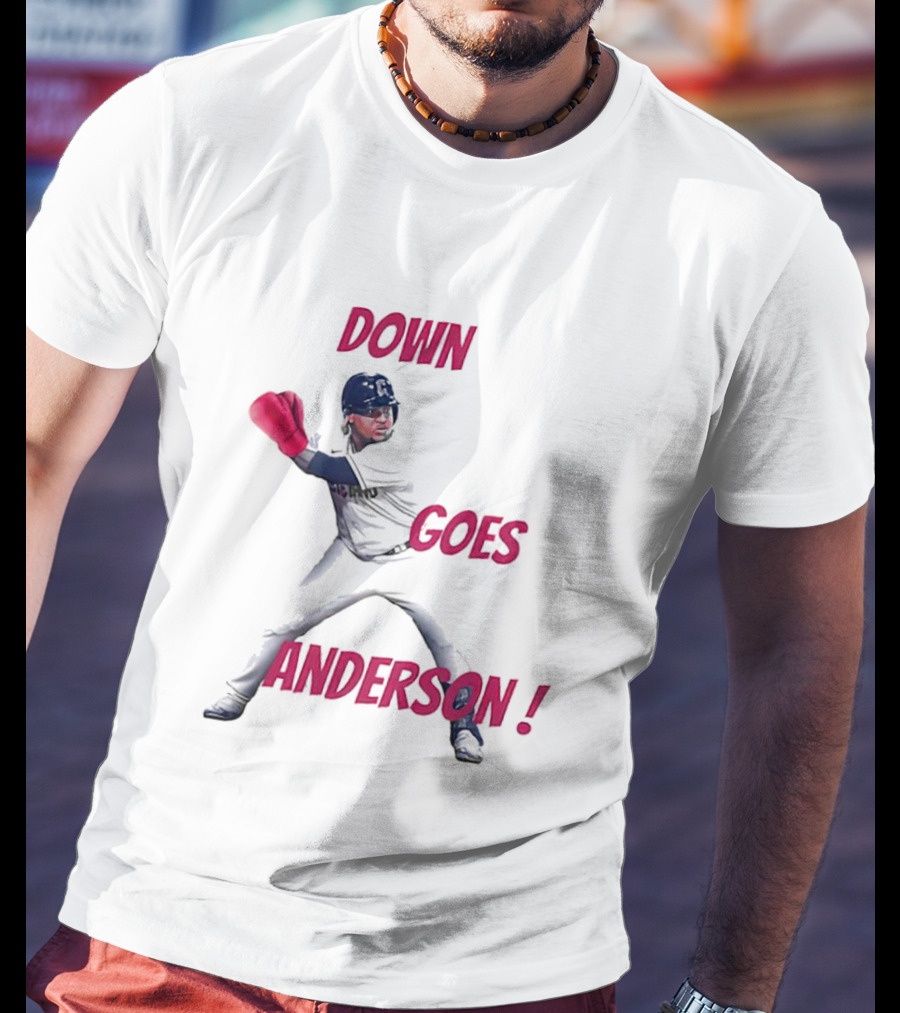 Down Goes Anderson Jose Ramirez Baseball Punch T-Shirt
