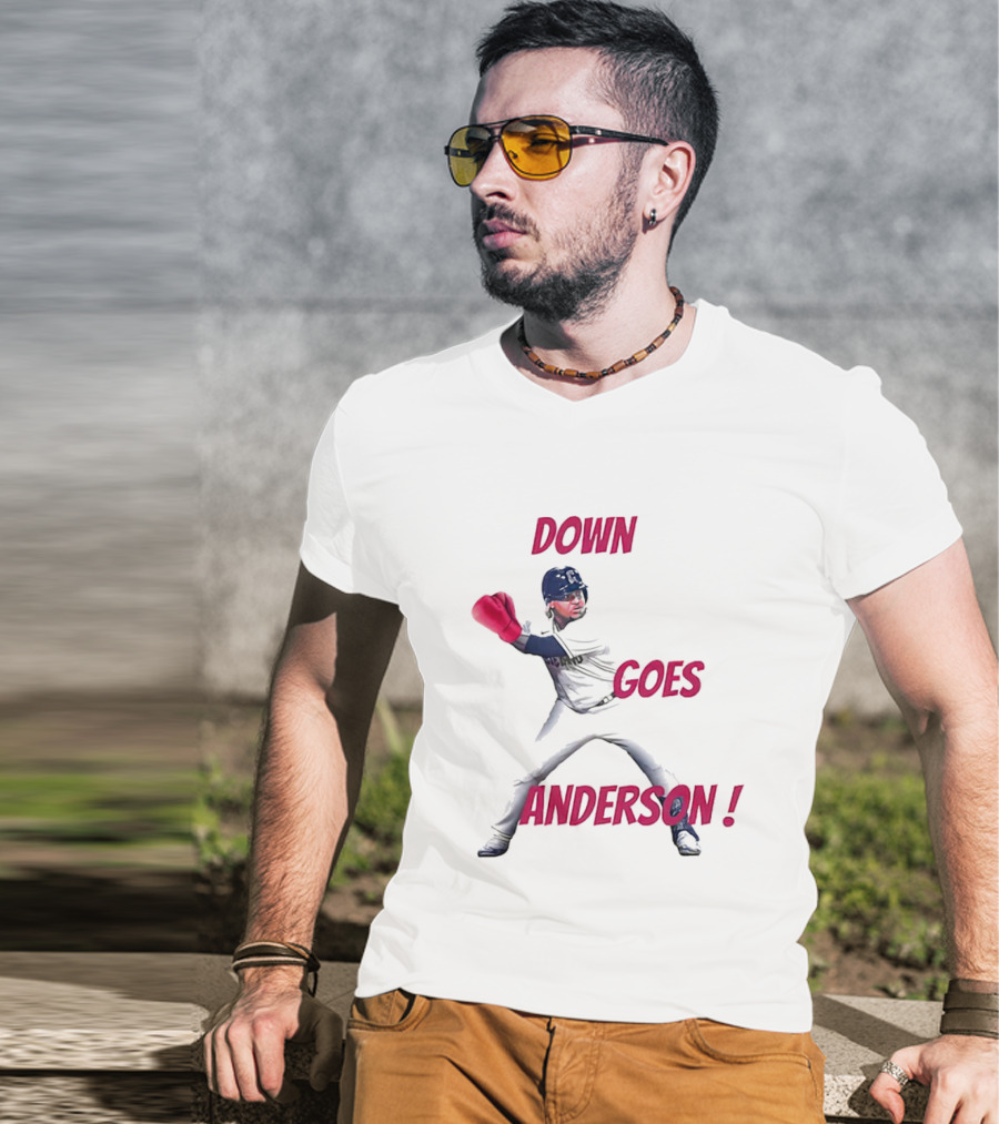 Down Goes Anderson Jose Ramirez Baseball Punch T-Shirt