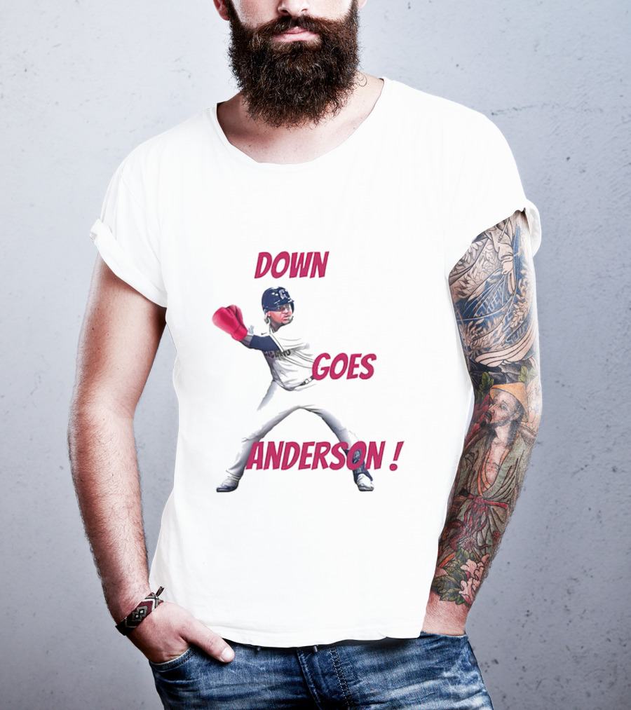 Down Goes Anderson Jose Ramirez Baseball Punch T-Shirt