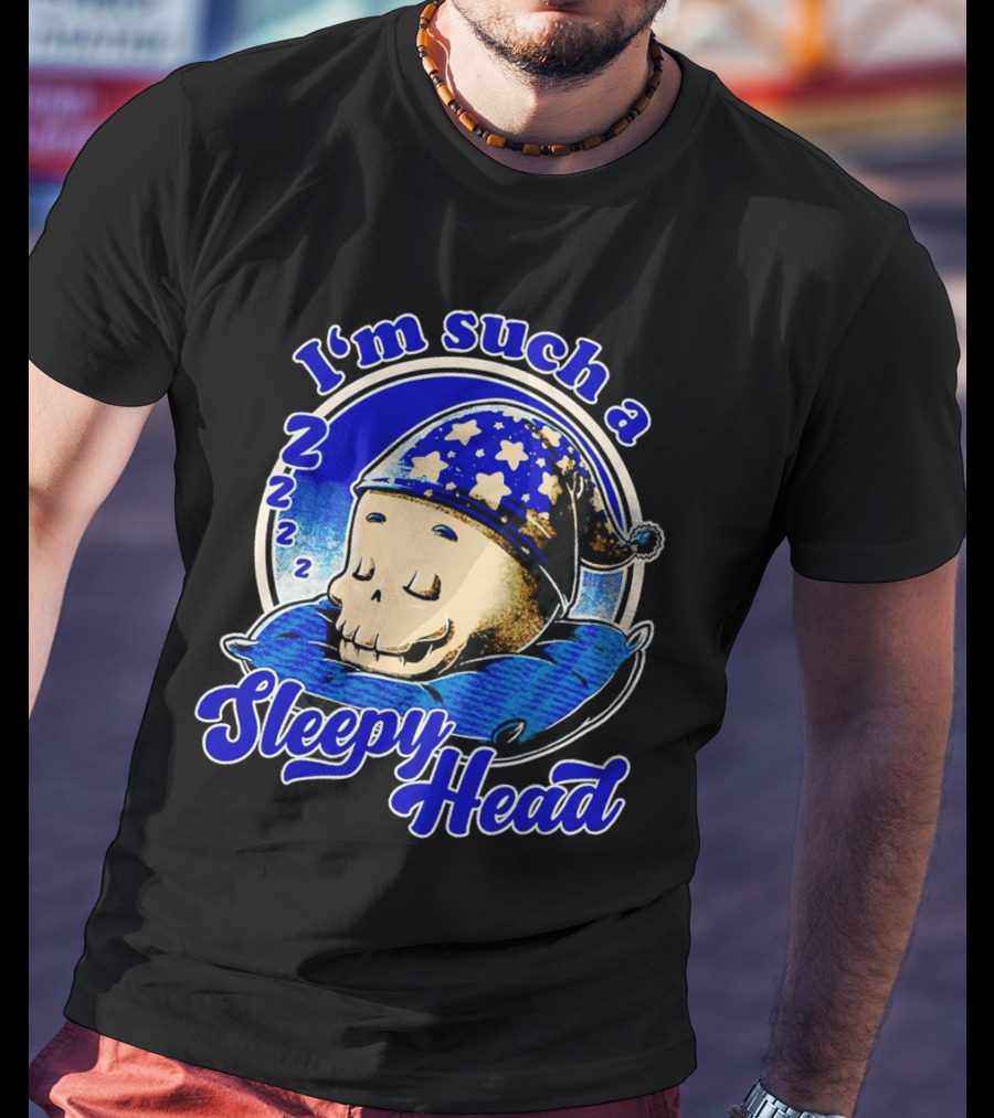 I'm Such A Sleepy Head Skull With Stars And ZZZs T-Shirt
