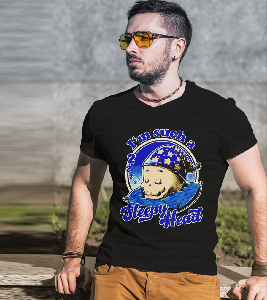 I'm Such A Sleepy Head Skull With Stars And ZZZs T-Shirt