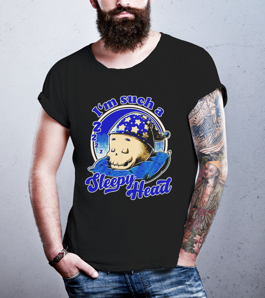 I'm Such A Sleepy Head Skull With Stars And ZZZs T-Shirt