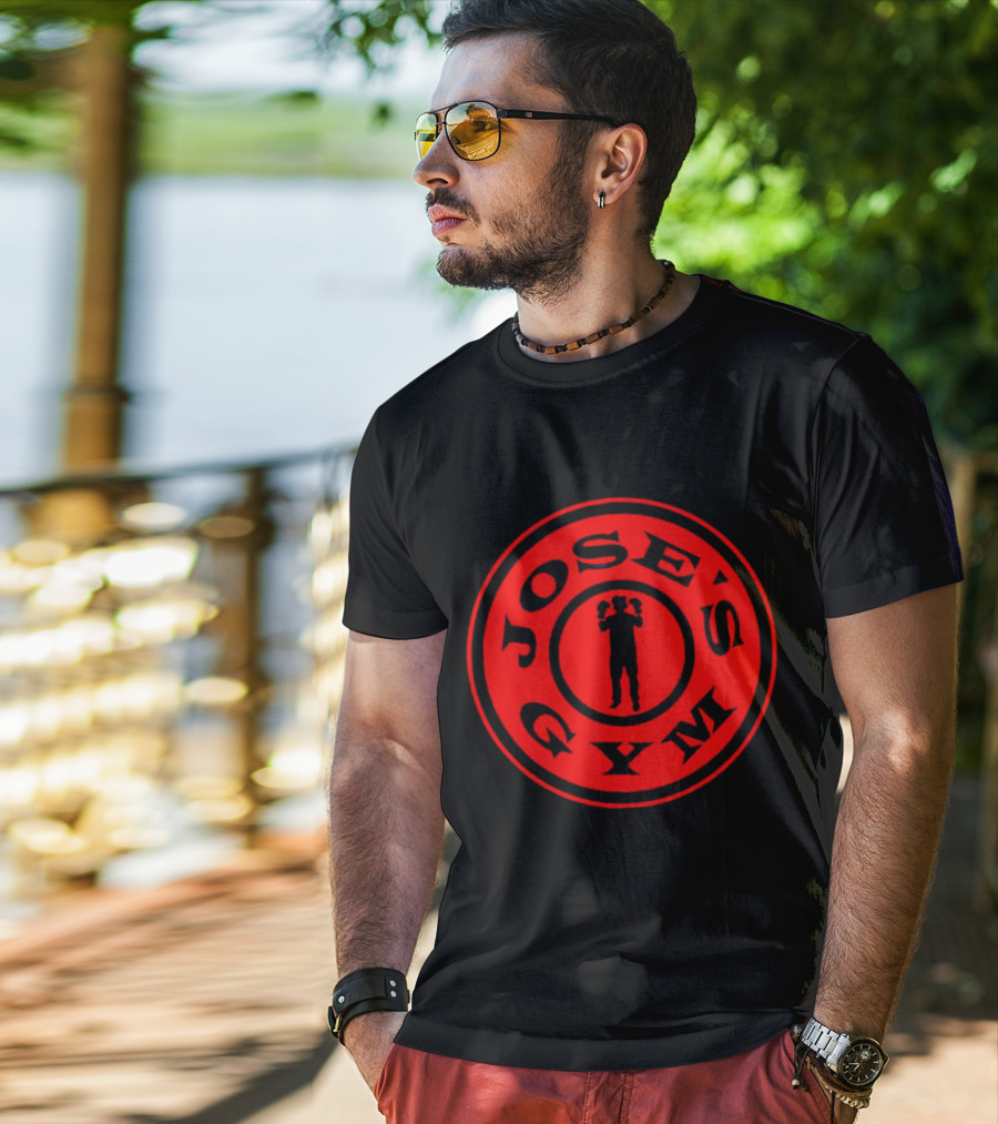 José Ramírez Jose's Gym Powerlifting Silhouette Emblem T-Shirt